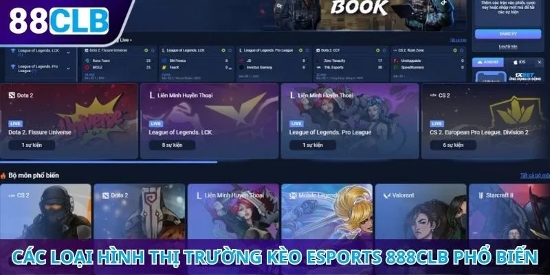 Các loại hình thị trường kèo eSports 888CLB phổ biến