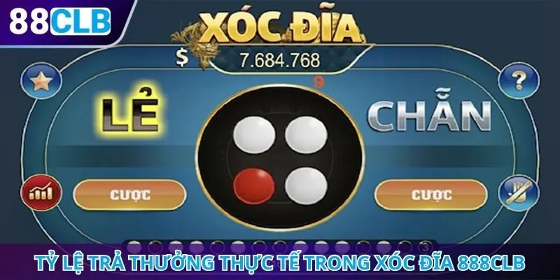 Tỷ lệ trả thưởng thực tế trong xóc đĩa 888CLB